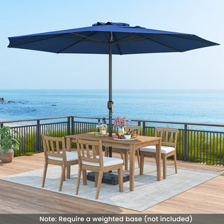 12 FT Patio Umbrella with Crank Handle & 8 Sturdy Ribs – Durable Outdoor Market Umbrella for Patio, Garden & Backyard