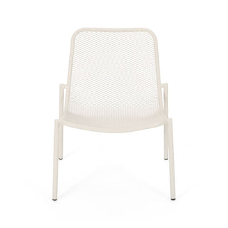 3-Piece Outdoor Patio Conversation Set, Iron Frame Bistro Set with 2 Mesh Chairs & Side Table