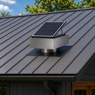 12-Inch Stainless Steel Solar Roof Vent Fan, 40W Tilt-Adjustable Panel, 1200 CFM Dual-Power Attic Ventilator with 3-Speed Remote