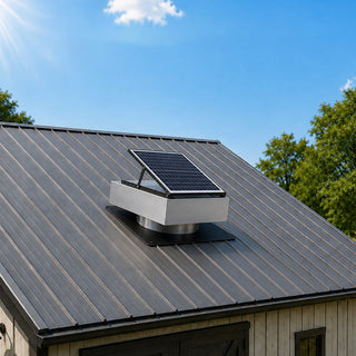 12-Inch Stainless Steel Solar Roof Vent Fan, 40W Tilt-Adjustable Panel, 1200 CFM Dual-Power Attic Ventilator with 3-Speed Remote