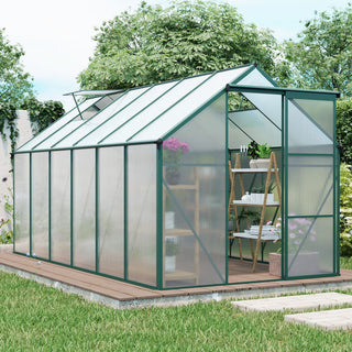 Polycarbonate Greenhouse Raised Base and Anchor Aluminum Heavy Duty Walk-in Greenhouses for Outdoor Backyard in All Season
