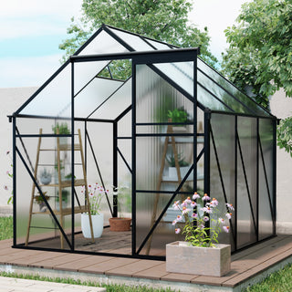 Polycarbonate Greenhouse Raised Base and Anchor Aluminum Heavy Duty Walk-in Greenhouses for Outdoor Backyard in All Season