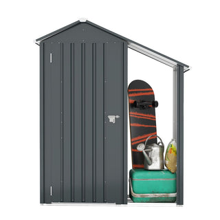 Small Metal Garden Storage Shed, Waterproof Galvanized Steel Tool Shed with Lockable Door