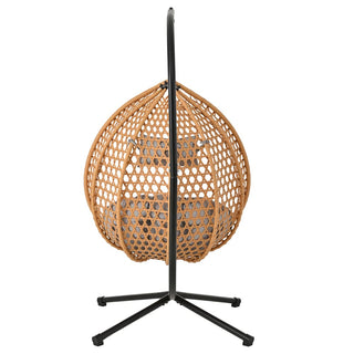 Wicker Hanging Egg Chair Swing – Comfortable Indoor/Outdoor Patio Chair with Removable Cushion