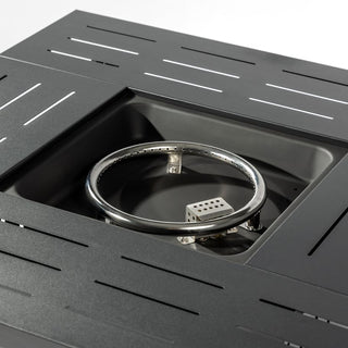 34" Propane Gas Fire Pit Table, 50000 BTU Rectangular Steel Fire Pit for Outside Patio Deck Garden Courtyard- Black