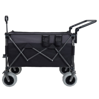 300L XL Folding Wagon Cart with Beach Wheels, Heavy-Duty Push-Pull Utility Wagon for Camping, Beach & Garden