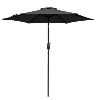 7.5 Ft Black Market Umbrella with Crank Lift & Tilt. UV-Resistant Canopy for Pool, Backyard & Patio Without base