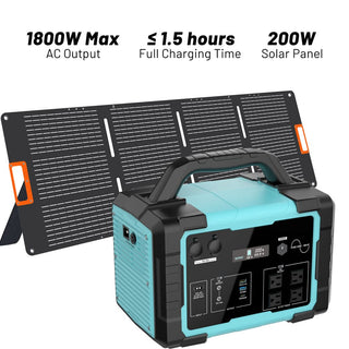 1024Wh LiFePO4 Portable Power Station with Modular Inverter, MPPT Solar & 1800W AC Output