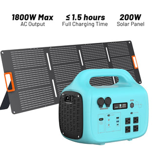 1024Wh Portable Power Station (1000W/1800W) with MPPT Solar Charging, 100W USB-C PD & IPX4 Protection for Camping & Home Backup