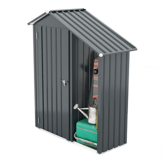 Compact Metal Garden Shed, High-Quality Galvanized Iron, Waterproof Design with Lockable Door, Easy Assembly & Portable Storage Solution