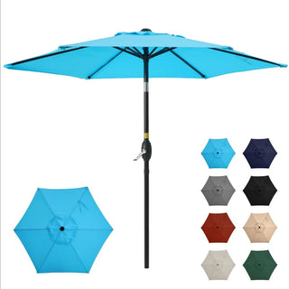 7.5 Ft Black Market Umbrella with Crank Lift & Tilt. UV-Resistant Canopy for Pool, Backyard & Patio Without base