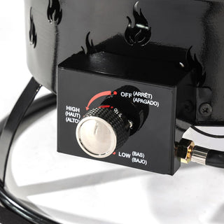 19" Propane Gas Fire Pit, 50000 BTU Round Steel Fire Pit for Outside Patio Deck Garden Backyard-Black