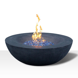 42 Inch Outdoor Concrete Propane gas Fire Pit bowl in Antique White/Black color