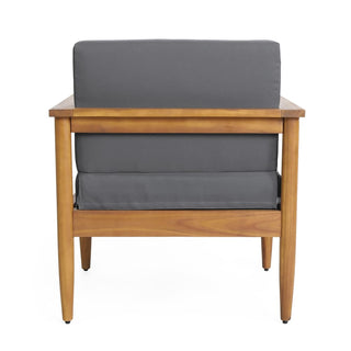 Outdoor Acacia Wood Lounge Chair With Waterproof Cushions