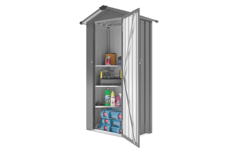 Small Metal Garden Storage Shed, Waterproof Galvanized Steel Tool Shed with Lockable Door