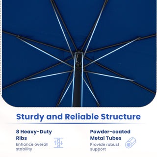 12 FT Patio Umbrella with Crank Handle & 8 Sturdy Ribs – Durable Outdoor Market Umbrella for Patio, Garden & Backyard