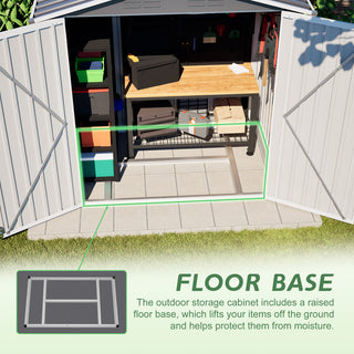 6x4 FT Metal Outdoor Storage Shed – Waterproof Steel Garden Tool Shed with Lockable Door