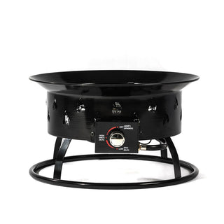 19" Propane Gas Fire Pit, 50000 BTU Round Steel Fire Pit for Outside Patio Deck Garden Backyard-Black