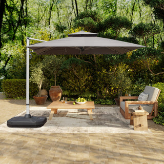 Aluminum Cantilever Patio Umbrella with Tilt Function – Outdoor Offset Market Umbrella for Backyard, Deck & Pool (Base Not Included)