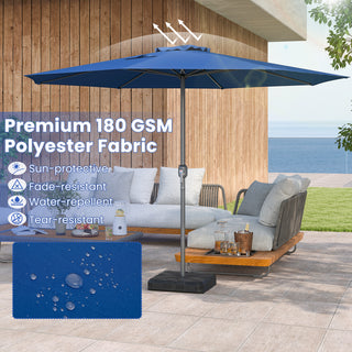 12 FT Patio Umbrella with Crank Handle & 8 Sturdy Ribs – Durable Outdoor Market Umbrella for Patio, Garden & Backyard