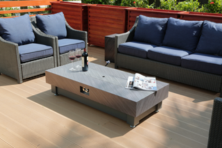 60-INCH FIRE PIT TABLE,Stone Outdoor Gas Fire Pit Table with Rain cover,Rectangular Heater for Patio, Backyard, Deck, Outdoor Modern Patio Fire Pit
