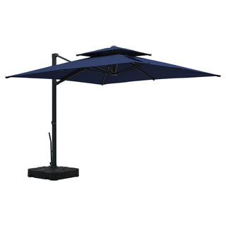 10FT Aluminum Cantilever Patio Umbrella with Removable LED Light Strips for Outdoor Shade