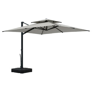 10FT Aluminum Cantilever Patio Umbrella with Removable LED Light Strips for Outdoor Shade