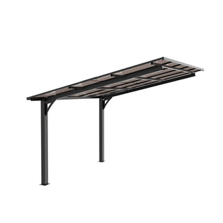 10x10 FT Outdoor Carport with Galvanized Steel Frame & Sloped PC Roof, Multi-Use Shelter for Cars, Motorcycles & Patio