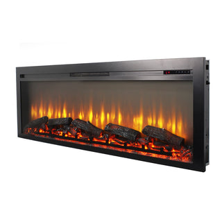 54-Inch Built-In Electric Fireplace Insert with Remote Control – Multi-Color Flame & Ember Effects, Dual Safety Protection