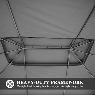 10X14 FT Outdoor Gazebo With Double Roofs, Privacy Curtains, Mosquito Nettings, Heavy Duty Metal Frame Party Tent Canopy