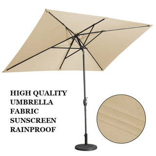 10 ft. Aluminum Rectanglar Market Patio Umbrella in Navy Blue/Red/Tan/Lake Blue/Gray