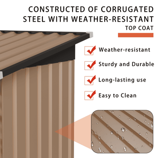 5 x 3 FT Metal Garden Storage Shed with Pent Roof & Side Hinged Door, Compact Outdoor Tool Shed for Patio, Backyard & Lawn Storage