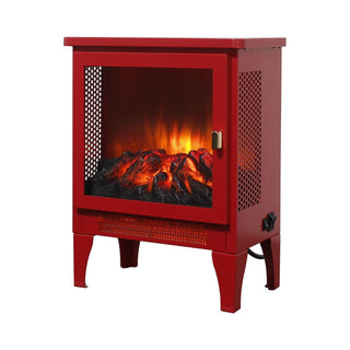 18-Inch Freestanding Electric Fireplace Stove Heater with 3D Flame Effect