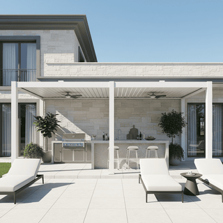 Aluminum Double Pergola Gazebo with Adjustable Louvered Roof & LED