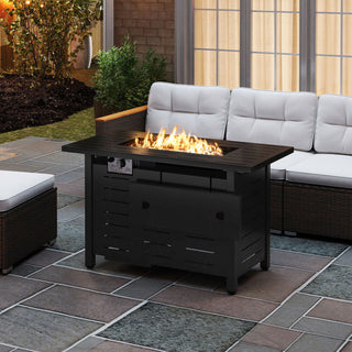 40 Inch Outdoor Propane Fire Pit Rectangle Gas Fire Table with Lava Rocks