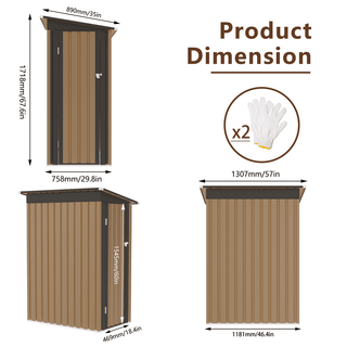 5 x 3 FT Metal Garden Storage Shed with Pent Roof & Side Hinged Door, Compact Outdoor Tool Shed for Patio, Backyard & Lawn Storage
