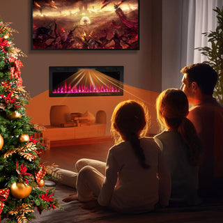 Electric Fireplace 40/50/60 Inches Recessed and Wall Mounted for 2 x 6 Ft Stud