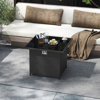 32.5 Inch Propane Fire Pit Table 50000 BTU with Tempered Glass Tabletop
