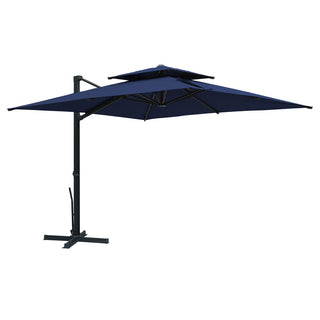 10FT Aluminum Cantilever Patio Umbrella with Removable LED Light Strips for Outdoor Shade