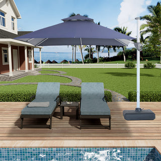 10 Ft Square Aluminum 360° Cantilever Patio Umbrella with Cover – Outdoor Yard Market Shade