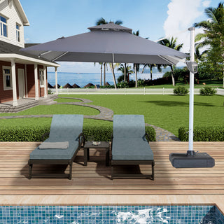 10 Ft Square Aluminum 360° Cantilever Patio Umbrella with Cover – Outdoor Yard Market Shade