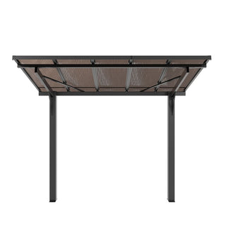 8x5 FT Galvanized Steel Carport with Sloped PC Roof, Multi-Use Outdoor Shelter for Patio, Grill & Garden