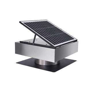 12-Inch Stainless Steel Solar Roof Vent Fan, 40W Tilt-Adjustable Panel, 1200 CFM Dual-Power Attic Ventilator with 3-Speed Remote