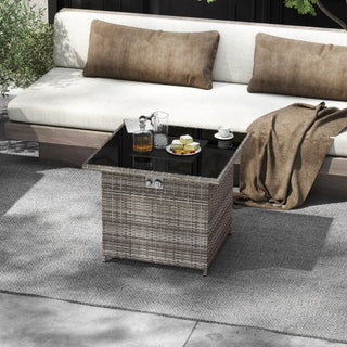 32.5 Inch Propane Fire Pit Table 50000 BTU with Tempered Glass Tabletop