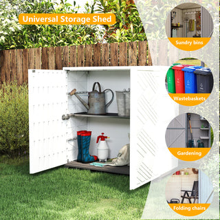 75 Gal. Outdoor Resin Storage Cabinet, 1-Shelf Patio Deck Box for Garden Tools, Porch & Indoor Storage