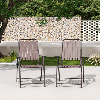 2-Piece Outdoor Folding Chairs Set, No Assembly Required, 350 lbs Capacity, Rust-Resistant Metal Frame & Stain-Proof Fabric