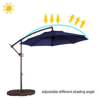 10FT Steel Cantilever Patio Umbrella with 2-Way Stop Crank, Offset Hanging Outdoor Umbrella for Patio, Pool, Deck & Garden