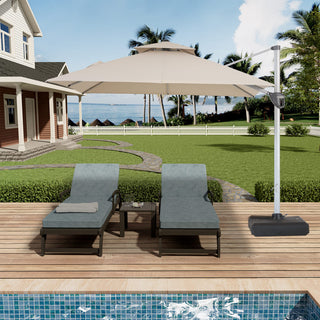 10 Ft Square Aluminum 360° Cantilever Patio Umbrella with Cover – Outdoor Yard Market Shade