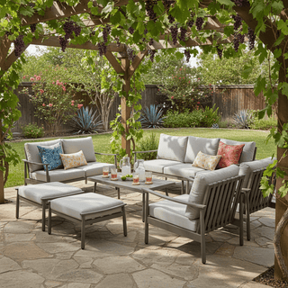 7-Piece Outdoor Patio Furniture Set with Aluminum Frame | Modular Sectional Sofa for Backyard & Garden