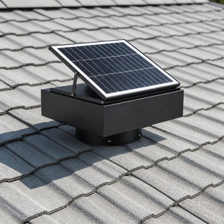 14-Inch Adjustable Solar Attic Exhaust Fan, 60W Dual-Power Ventilator with 2500m³/h Airflow, 3-Speed Remote & 25°C Auto Start